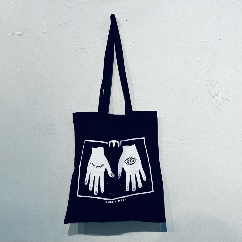 Mystic Witch Original Black + White DUBLIN MADE Graphic Canvas Tote Bag